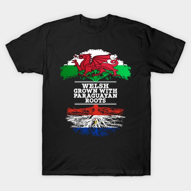 Welsh Grown With Paraguayan Roots - Gift for Paraguayan With Roots From Paraguay T-Shirt by Country Flags